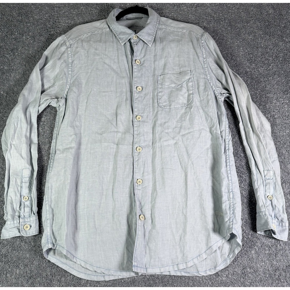 Tommy Bahama Relax Mens Medium Long Sleeve Light Blue 100% Linen Button Up Shirt